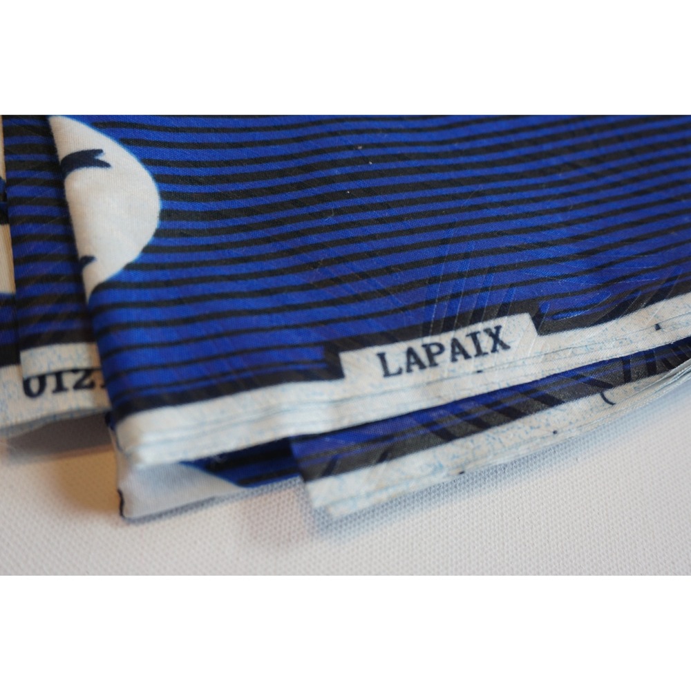 Lapaix Java Superieur Super Wax Fabric 6 Yards Blue Bird Stripe Dutch Wax Print - Picture 2 of 9